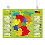 nikima - Kinder Lernposter Deutschland mit Bundesländern -...