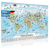 GOODS+GADGETS Panorama Weltkarte für Kinder XXL - 140x100cm...